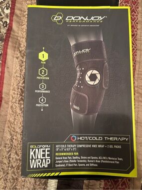New Don Joy Performance ColdForm Hot Cold Therapy Knee Wrap L/XL w/2 Gel Packs